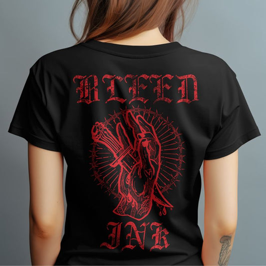 Bleed Ink T-Shirt (Black Shirt with Red Print)