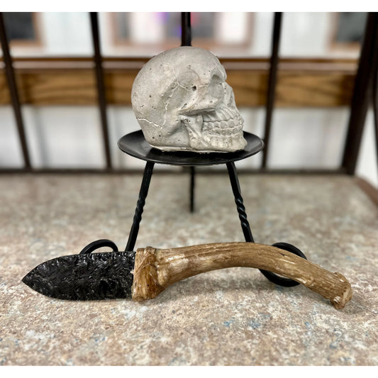 Antler Handle Obsidian Knife #2