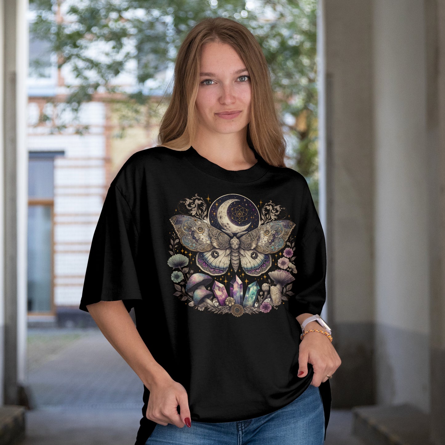 Luna Moth Moon Crystal T-Shirt