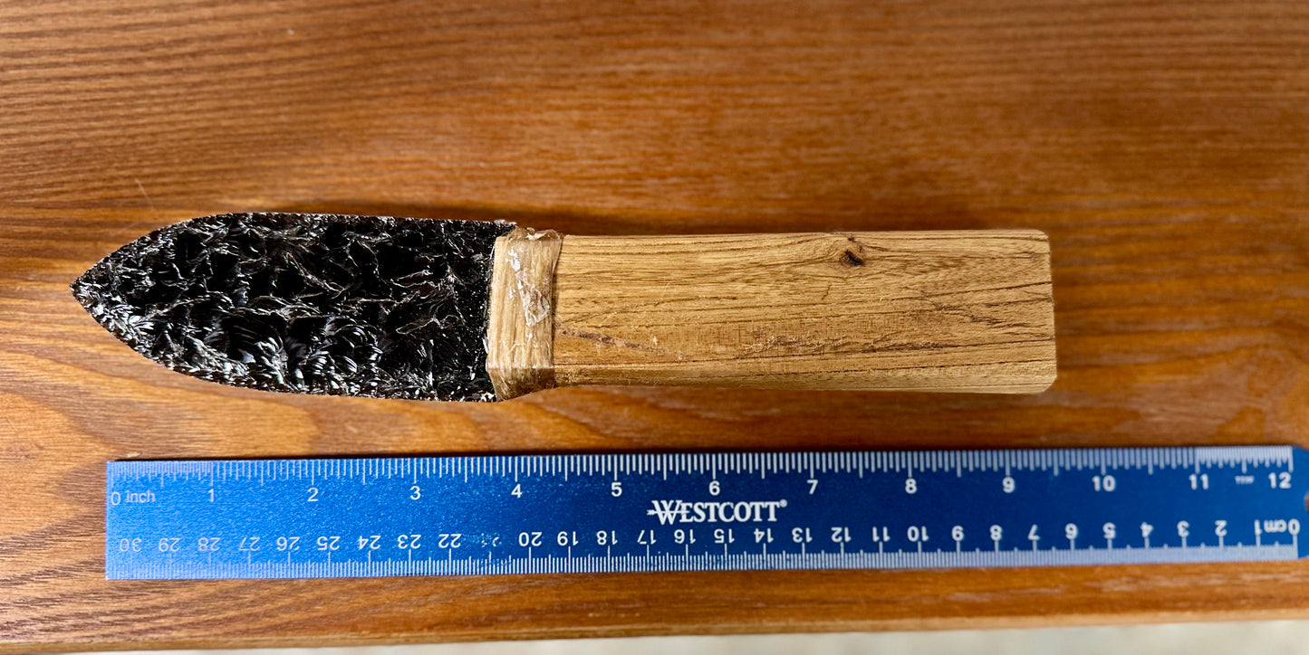 Wooden Handle (Birch) Obsidian Knife Twins