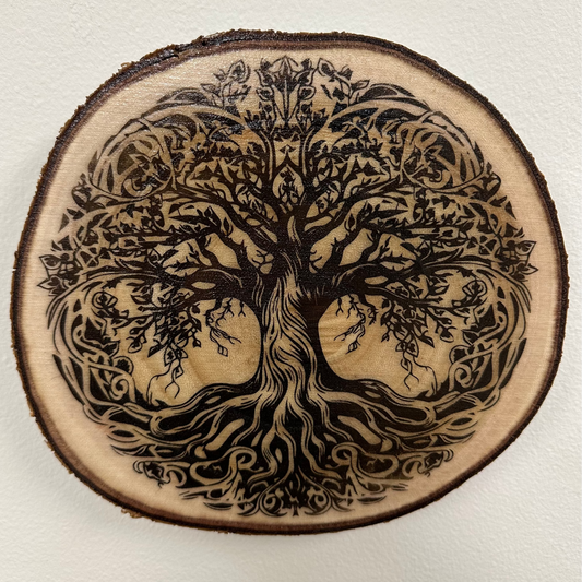 Tree of Life Birch Wood Round | Laser Engraved Home Décor