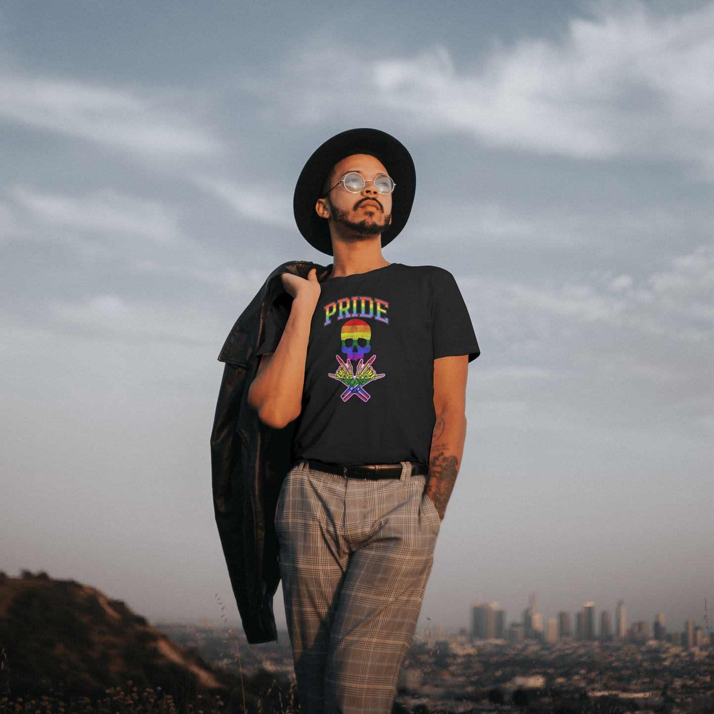 Pride Skull T-Shirt | Celebrate Boldly Fearless Hearts Tee