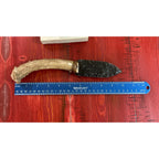 Front View with Ruler antler handle obsidian knife collectible -1