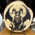 Close Up - Front View gargoyle guardian laser engraved decor on a stand 