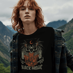 Front View Lifestyle black magic graphic t-shirt
