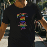 Front View Pride Skull t-shirt - Black 