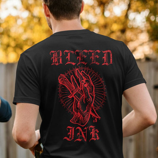 Bleed Ink T-Shirt (Black Shirt with Red Print)