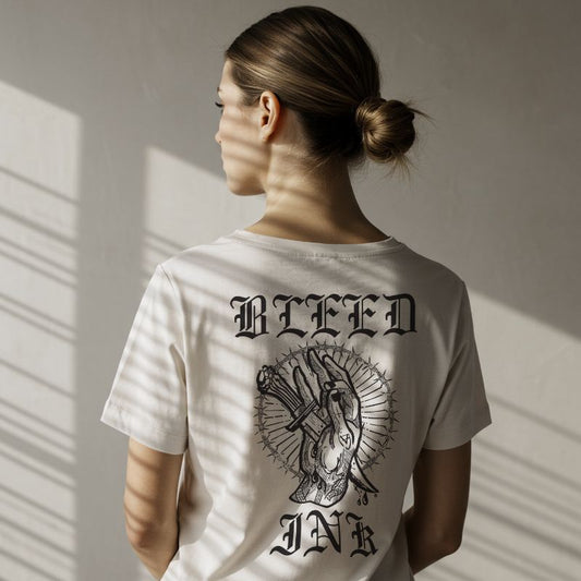 Bleed Ink T-Shirt (White Shirt with Black Print)
