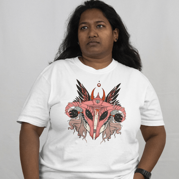 Close Up - White Celestial Goddess T-Shirt 
