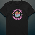 Front View Black Emotional Dumpster Fire t-shirt