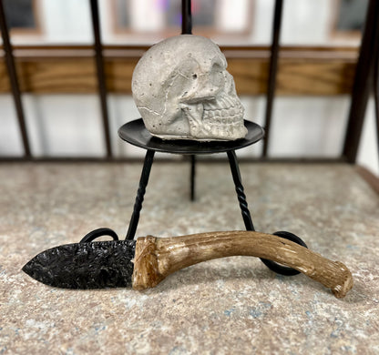 Antler Handle Obsidian Knife #2
