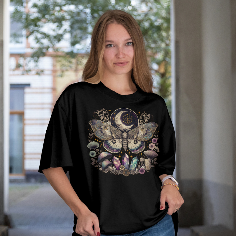 Luna Moth Moon Crystal T-Shirt