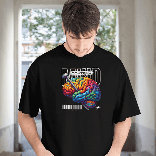 Front View Mind Control t-shirt - Black