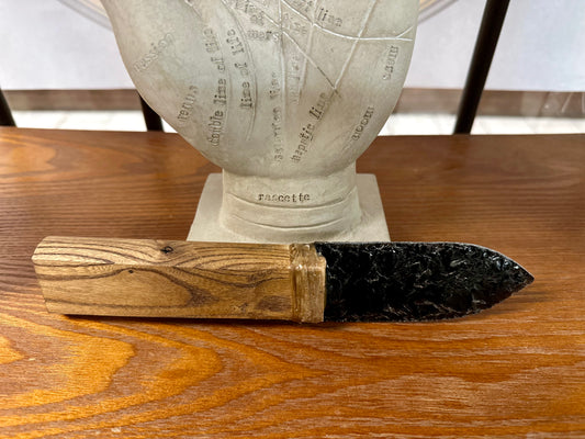 Wooden Handle (Birch) Obsidian Knife Twins