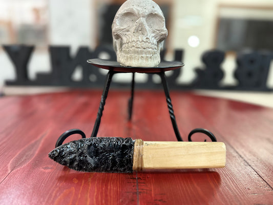 Wooden Handle (Maple) Obsidian Knife
