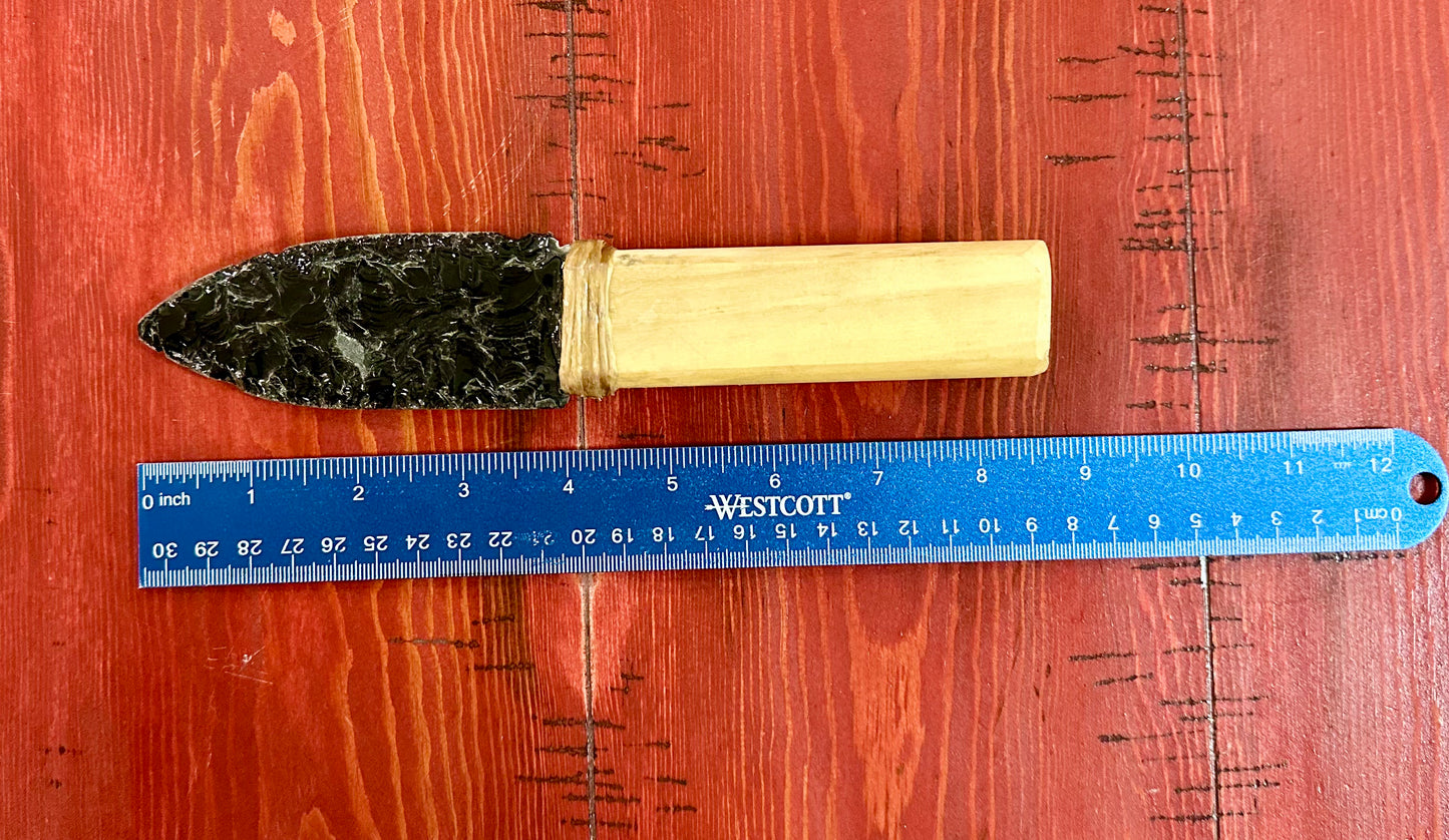 Wooden Handle (Maple) Obsidian Knife