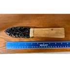 Close up Obsidian Knife Birch Wood Handle 
