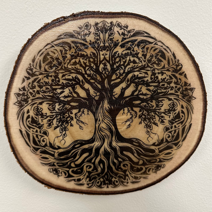Close up Tree of Life Laser Engraved Wood Home Decor