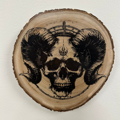 Close Up -laser engraved skull wall art