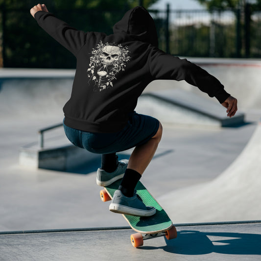 Skull-Hourglass Heavyweight Hoodie  13 Oz