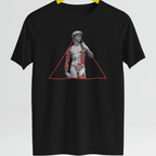 Front View Tattooed David T-Shirt Black Art Inspired