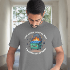 Front View  Gray funny chaos t-shirt This Little Light of Mine