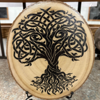 Close Up - Rustic Tree of Life wood art on a 